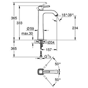 Grohe Grandera Tek Kumandalı Lavabo Bataryası Xl-boyut - 24371000