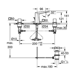 Grohe Allure Brilliant 3 Delikli Lavabo Bataryası 1/2" M-boyut - 20626al0