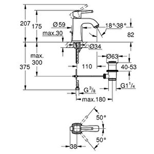 Grohe Grandera Tek Kumandalı Lavabo Bataryası  M-boyut - 24369000