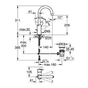 Bauedge Tek Kumandalı Lavabo Bataryası 1/2"
L-boyut - 23760000
