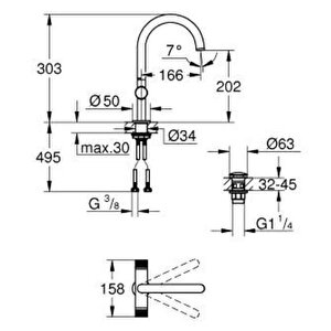 Grohe Atrio Private Collection Tek Delikli Lavabo Bataryası 1/2" L-boyut - 21138gl0