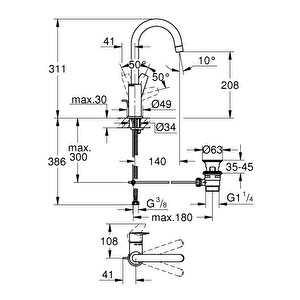 Bauedge Tek Kumandalı Lavabo Bataryası 1/2"
L-boyut - 23760001