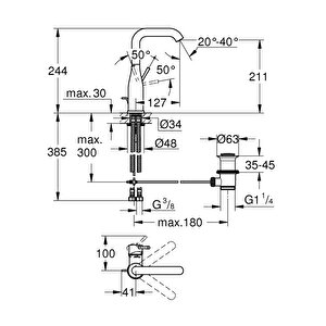 Essence Tek Kumandalı Lavabo Bataryası 1/2"l - 24174gl1