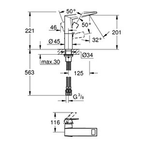 Grohe Allure Brilliant Tek Kumandalı Lavabo Bataryası 1/2" L-boyut - 24345000