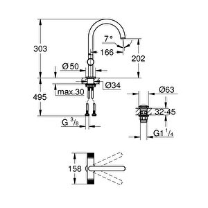 Atrio Private Collection Tek Delikli Lavabo Bataryası 1/2" L-boyut - 21138da0