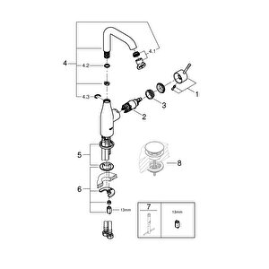 Essence Tek Kumandalı Lavabo Bataryası 1/2" L-boyut - 24177001