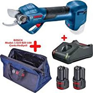 Bosch Pro Pruner 12 V 2 Ah Çift Akülü Dal Budama Makası + Bosch Taşıma Çantası