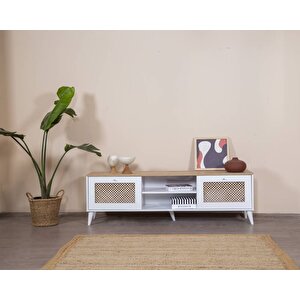 Calvin Beyaz Tv Ünitesi Ahşap 180 Cm