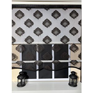 Çift Mekanizmalı Siyah Tül Perde Ve Ekru Stor Perde Stb45239-v107 130x200 cm