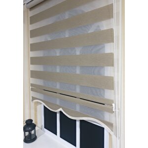 Zebra Stor Perde Organze Bej Etek Dilimli Stb905 110x200 cm