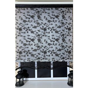 Çift Mekanizmalı Siyah Tül Perde Ve Ekru Stor Perde Stb45248-v112 80x200 cm