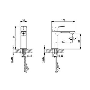 Turkuaz Cerastyle Ibiza Lavabo Bataryası Krom Wm00105010000011