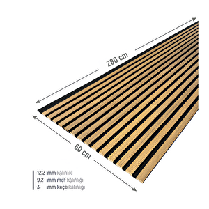 Akustik Ahşap Duvar Paneli Lambiri 60*280 Cm Balteak