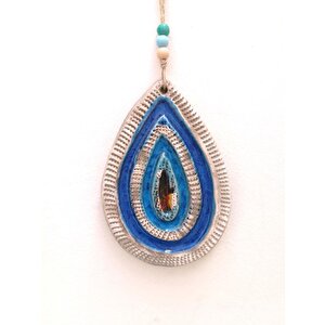 Seramik Mini Damla Nazarlık Dekoratif Duvar Süsü 11x14 Cm