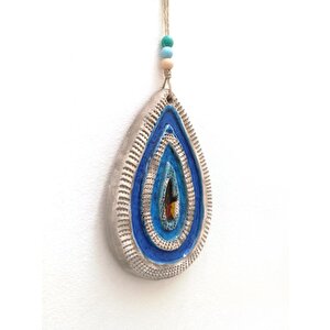 Seramik Mini Damla Nazarlık Dekoratif Duvar Süsü 11x14 Cm