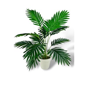 Yapay Ağaç Salon Bitkisi Areka Palmiye Krem Saksıda 60cm 12 Yaprak Plastik
