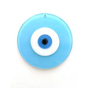 Büyük Boy Cam Nazarlık Nazar Boncuğu Lüks Kalite 20 Cm Çap El Işi Turkuaz Mavi Göz