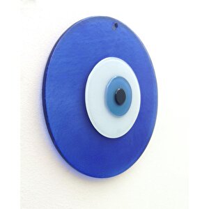 Büyük Boy Cam Nazarlık Nazar Boncuğu Lüks Kalite 20 Cm Çap El Işi Lacivert Mavi Göz
