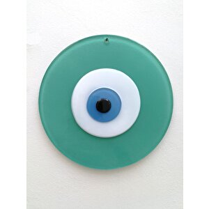 Büyük Boy Yeşil Cam Nazarlık Nazar Boncuğu Lüks Kalite 20 Cm Çap El Işi