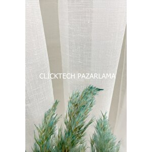 Neoklasik Keten Tül Perde 1x3 Sık Pile - Kırışmaz Ütü Gerektirmez - Dökümlü Extra Gramajlı 440x270 cm