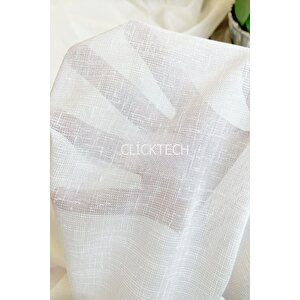 Neoklasik Keten Tül Perde 1x2 Seyrek Pile - Kırışmaz Ütü Gerektirmez - Dökümlü Extra Gramajlı 210x200 cm