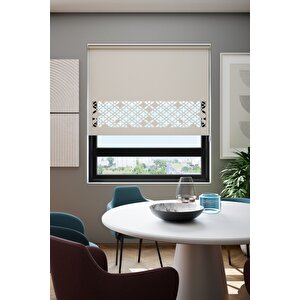 Lazer Kesim Mat Stor Perde Ekru Plz-131002 205x200 cm