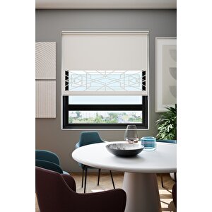 Lazer Kesim Mat Stor Perde Beyaz Plz-9001 280x200 cm