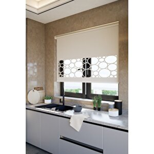 Lazer Kesim Mat Stor Perde Ekru Plz-4002 140x200 cm