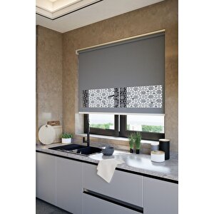 Lazer Kesim Mat Stor Perde Antrasit Plz-101004 90x200 cm