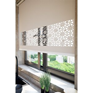 Lazer Kesim Mat Stor Perde Açık Kahverengi Plz-101003 220x200 cm