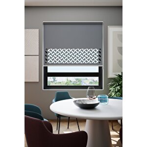 Lazer Kesim Mat Stor Perde Antrasit Plz-6004 155x200 cm