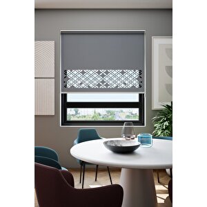 Lazer Kesim Mat Stor Perde Antrasit Plz-131004