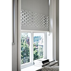 Lazer Kesim Mat Stor Perde Gri Plz-3005 190x200 cm