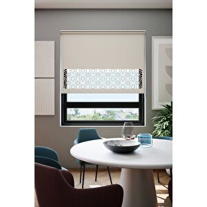 Lazer Kesim Mat Stor Perde Ekru Plz-111002 140x200 cm