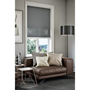 Lazer Kesim Mat Stor Perde Antrasit Plz-3004 135x200 cm