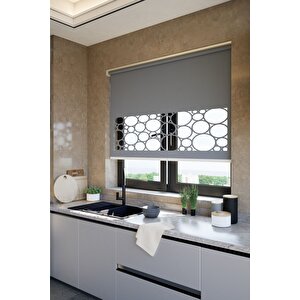 Lazer Kesim Mat Stor Perde Antrasit Plz-4004