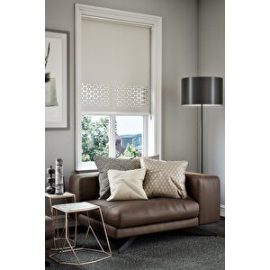 Lazer Kesim Mat Stor Perde Ekru Plz-3002 135x200 cm