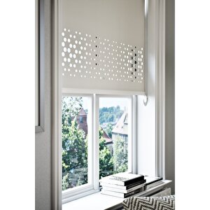 Lazer Kesim Mat Stor Perde Ekru Plz-3002 135x200 cm