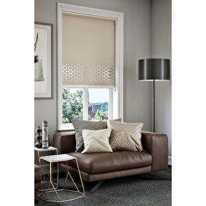 Lazer Kesim Mat Stor Perde Açık Kahverengi Plz-3003