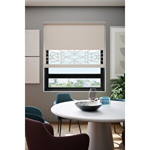 Lazer Kesim Mat Stor Perde Açık Kahverengi Plz-9003 160x200 cm