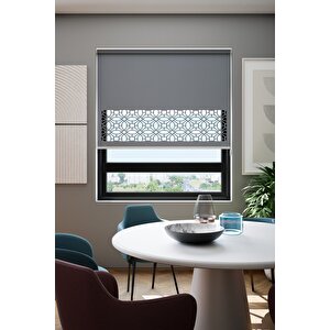 Lazer Kesim Mat Stor Perde Antrasit Plz-111004 260x200 cm