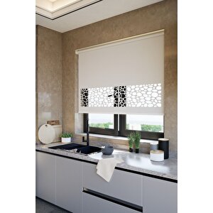 Lazer Kesim Mat Stor Perde Ekru Plz-121002 210x200 cm