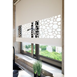 Lazer Kesim Mat Stor Perde Ekru Plz-121002 240x200 cm