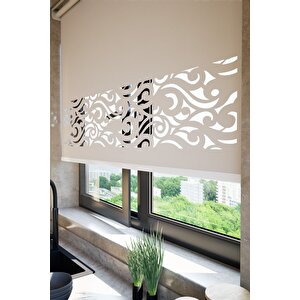Lazer Kesim Mat Stor Perde Açık Kahverengi Plz-8003 250x200 cm
