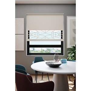 Lazer Kesim Mat Stor Perde Ekru Plz-9002 290x200 cm