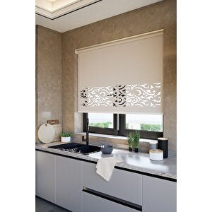 Lazer Kesim Mat Stor Perde Açık Kahverengi Plz-8003 180x200 cm