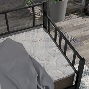 Daybed 100x200 Cm Metal Karyola, Sedir Karyola, Siyah Renk