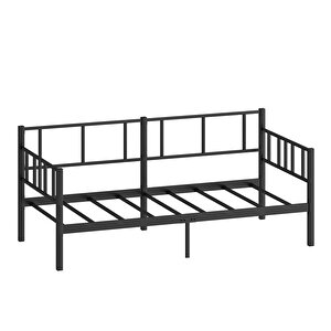 Daybed 100x200 Cm Metal Karyola, Sedir Karyola, Siyah Renk