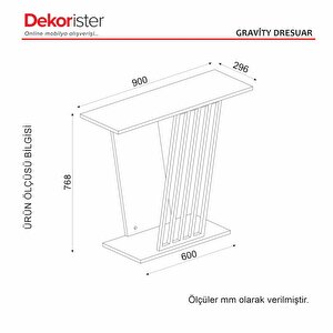 Dekorister Gravity Dresuar Siyah - Traverten