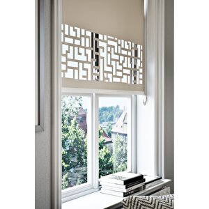 Lazer Kesim Mat Stor Perde Açık Kahverengi Plz-2002 135x200 cm